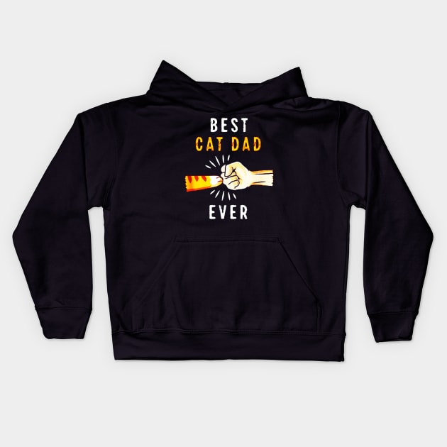 Best Cat Dad Ever Kids Hoodie by rosposaradesignart